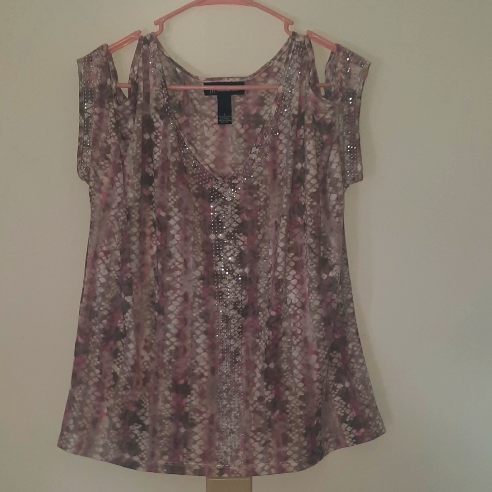 Rhinestone embellished lightweight top